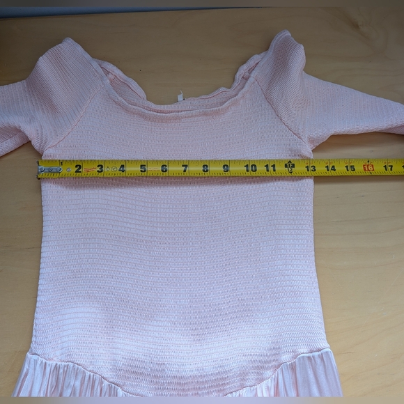 FREE PEOPLE Lucky Love Midi Dress Baby Pink No Size Tag (S Approx) Satin Finish - Picture 12 of 16